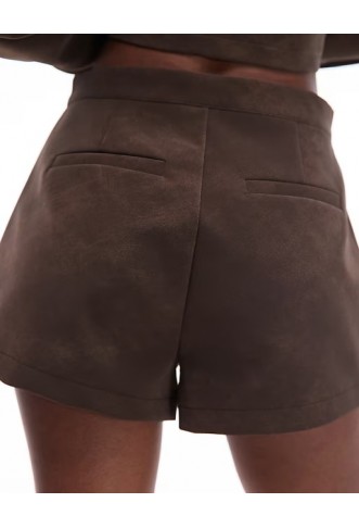 ASOS DESIGN mix & match textured leather look micro shorts
