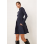 Threadbare long sleeve hybrid mini dress in navy