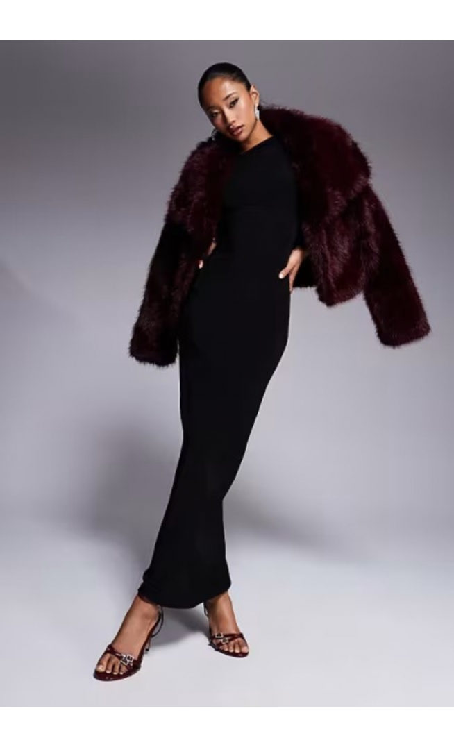 Kaiia exclusive double layered slinky maxi dress