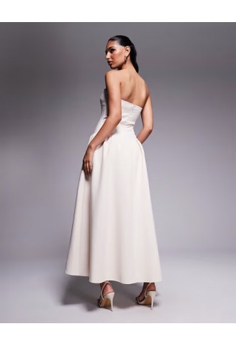 Kaiia exclusive structured bandeau drop waist gathered skirt maxi dress