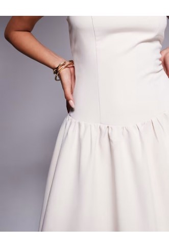 Kaiia exclusive structured bandeau drop waist gathered skirt maxi dress