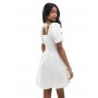 Wednesday's Girl puff sleeve mini dress in white