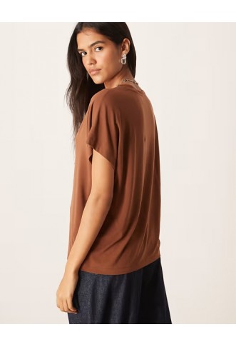 ASOS DESIGN breatheMAX™ lyocell drapey v neck t-shirt