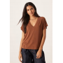ASOS DESIGN breatheMAX™ lyocell drapey v neck t-shirt