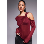 ASOS DESIGN knit-look semi sheer long sleeve top