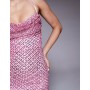 Oh Polly glitter embellished cowl neck cut out back maxi dress