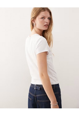 COLLUSION fitted t-shirt in white