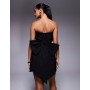 TFNC bandeau bow back mini dress in black