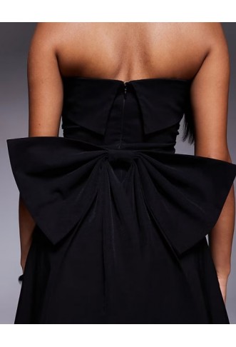 TFNC bandeau bow back mini dress in black