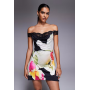 I.AM.GIA Theodora super soft slinky bardot lace cowl neck mini dress