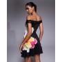 I.AM.GIA Theodora super soft slinky bardot lace cowl neck mini dress