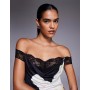 I.AM.GIA Theodora super soft slinky bardot lace cowl neck mini dress