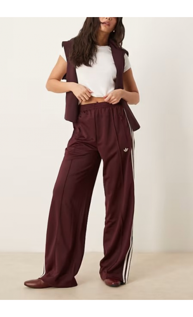 adidas Originals Firebird Loose track pants in burgundy