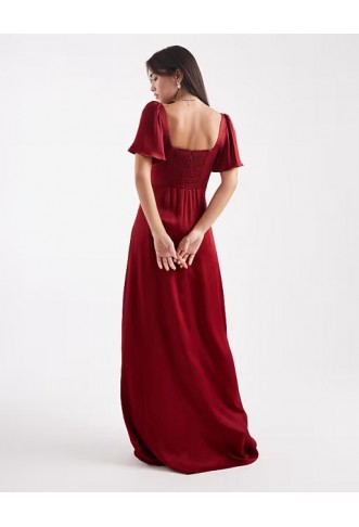 Maids to Measure Bridesmaid square neck flutter sleeve maxi dress