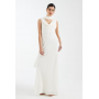 Six Stories Bridesmaid crepe plunge cowl front maxi dress