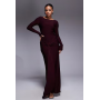 Forever New long sleeve drape maxi dress in deep plum