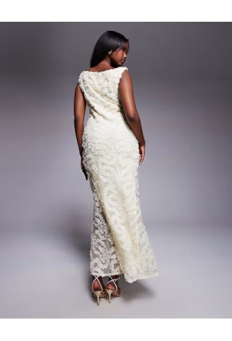 ASOS DESIGN textured maxi dress in cream