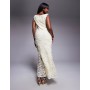 ASOS DESIGN textured maxi dress in cream