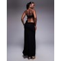 ASOS DESIGN notched twist back maxi dress with split