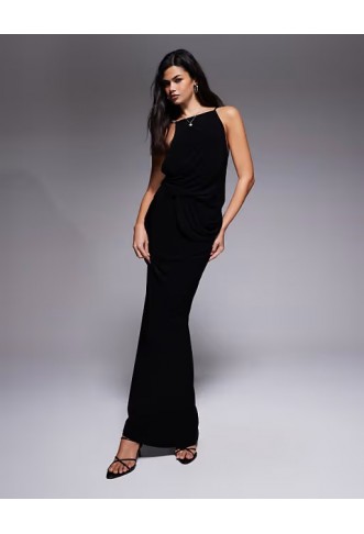 ASOS DESIGN diamante trimmed back draped maxi dress