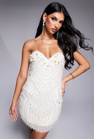 ASOS LUXE pearl embellished...