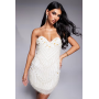 ASOS LUXE pearl embellished bandeau mini dress in white
