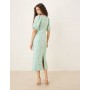 YAS textured iridescent sequin midaxi tea dress