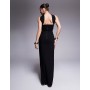 Vesper bengaline choker neck detail bandeau side split maxi dress