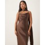 Pretty Lavish Bridesmaid Keisha satin cowl neck maxi dress