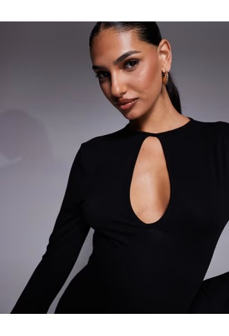 ASOS DESIGN asymmetrical angel sleeve maxi dress