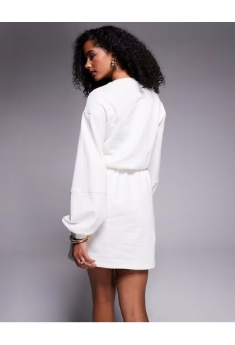 ASOS DESIGN cotton drawstring waist mini sweat dress