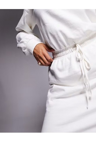 ASOS DESIGN cotton drawstring waist mini sweat dress