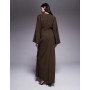 ASOS DESIGN long sleeve tucked waist bias maxi dress