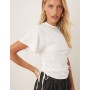 ASOS DESIGN tie side detail t-shirt in white
