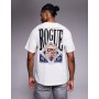 ADPT oversized t-shirt with rogue backprint in cream