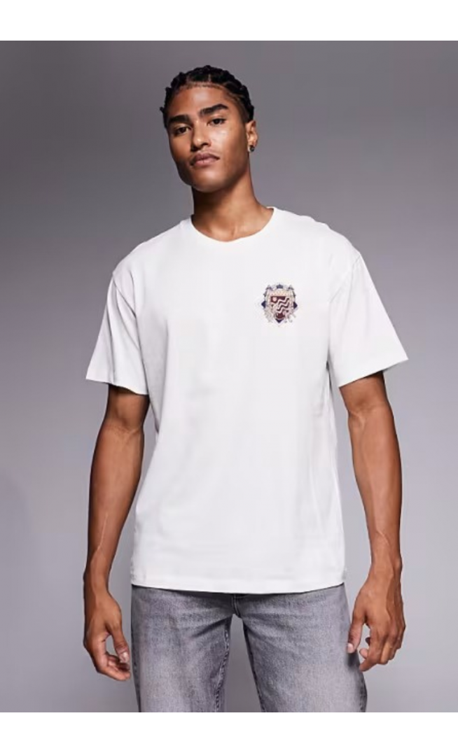 ADPT oversized t-shirt with rogue backprint in cream