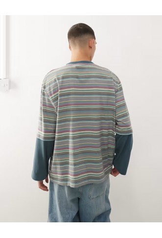 Reclaimed Vintage oversized t-shirt with double layer long sleeve