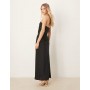 Abercrombie & Fitch strapless bow detail maxi dress in black