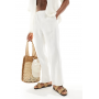 Weekday Seth linen blend trousers in off-white