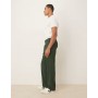 ASOS DESIGN straight leg suit trousers in dark green