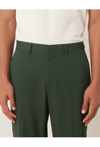 ASOS DESIGN straight leg suit trousers in dark green