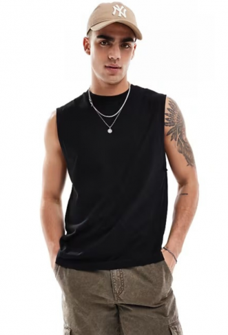 ADPT oversized vest in black