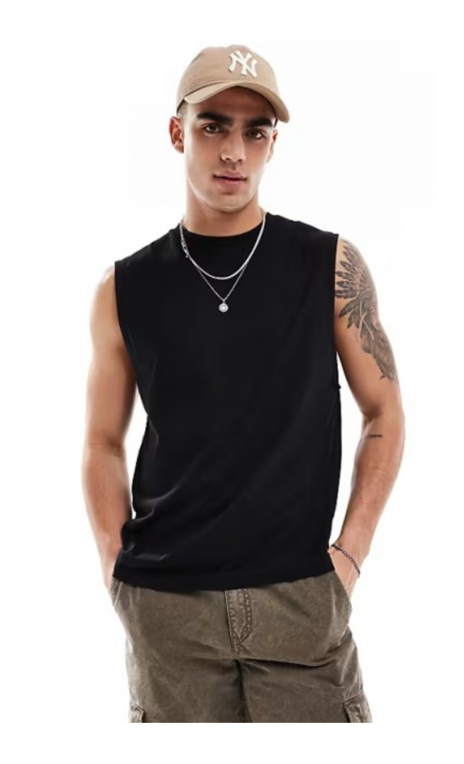 ADPT oversized vest in black