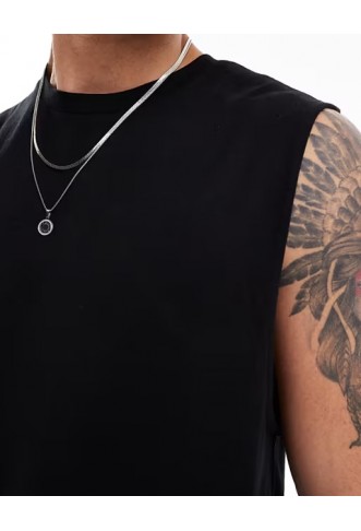 ADPT oversized vest in black