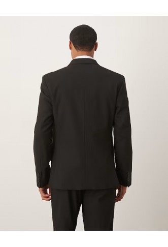 ASOS DESIGN double breasted slim suit jacket in black