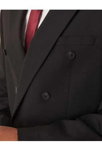 ASOS DESIGN double breasted slim suit jacket in black
