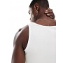 ASOS DESIGN Essentials muscle fit vest with square neck in white