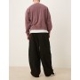 ASOS DESIGN oversized baggy cargos in black