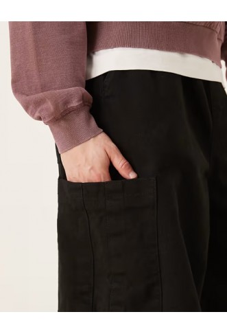 ASOS DESIGN oversized baggy cargos in black