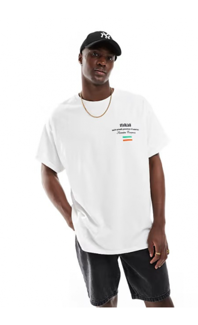 ASOS DESIGN oversized t-shirt with limoncello graphic